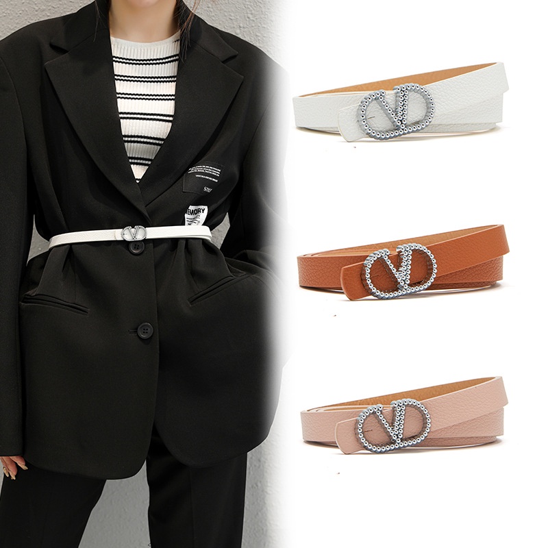 Thắt Lưng Mỏng Khóa Kim Loại Thời Trang Mới Cho Nữ