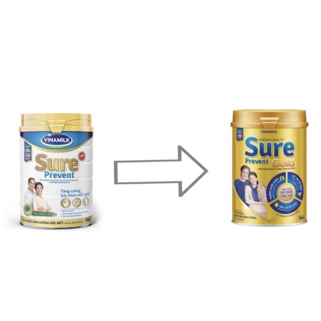 Sữa bột Vinamilk Sure Prevent 900g Mẫu Mới Gold