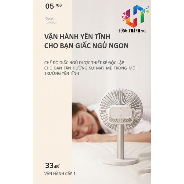 [Hàng Chính Hãng] Quạt mini tích điện để bàn làm việc F7A tiện lợi