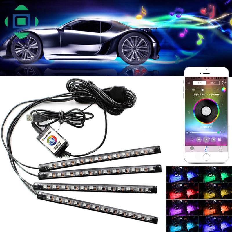 (Shop Amart) Dải đèn LED USB RGB gắn trong xe hơi