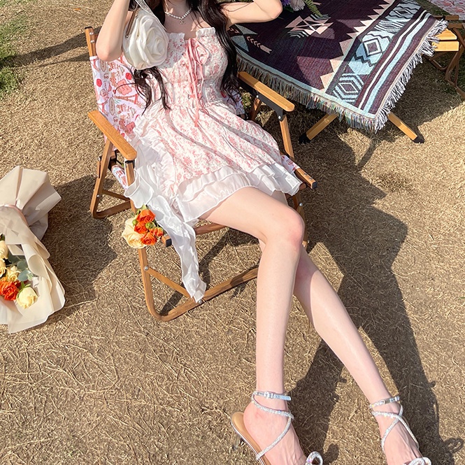 2022 Phong Cách Mới Mùa Hè✨✨ Đầm Hai Dây Họa Tiết Hoa Ngọt Ngào Dễ Thương Cho Nữ✨✨ Váy Ngắn