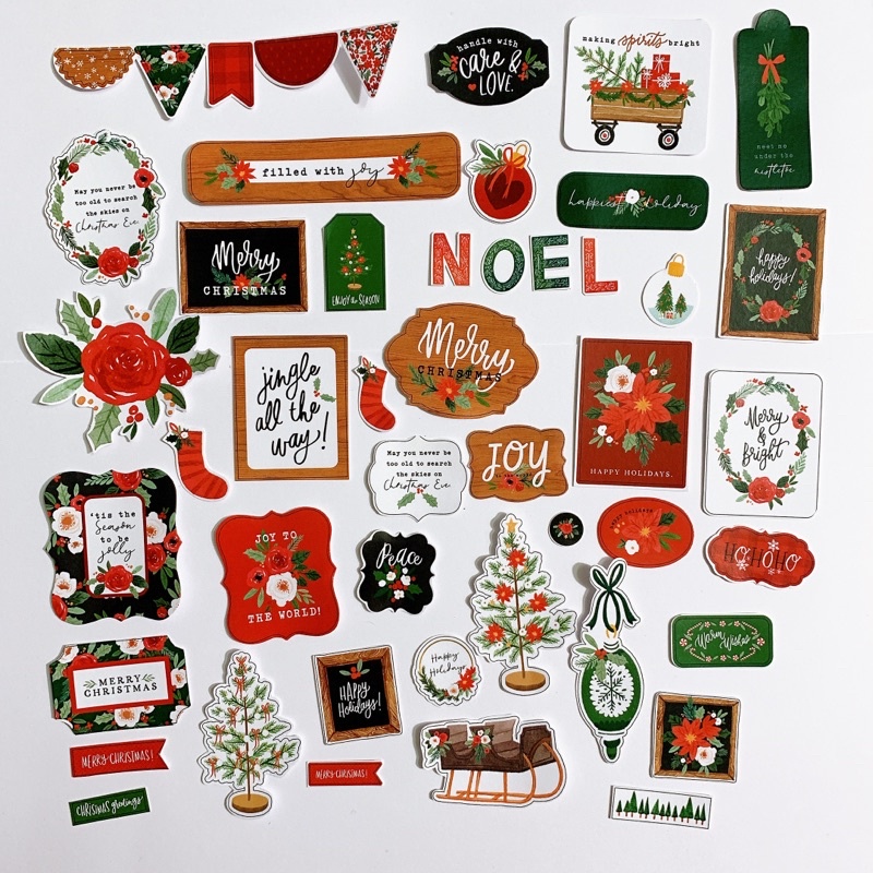 Die cut sticker Noel  trang trí love box, scrapbook và khung ảnh 3D
