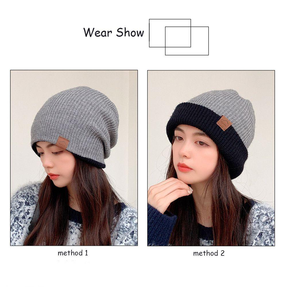 Mũ Len Dày Hai Lớp Giảm Tuổi Tác Cho Nữ