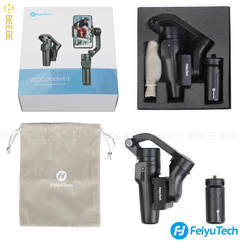 Gimbal Bluetooth Siêu Nhỏ Gọn Cho Điện Thoại Smartphone, Feiyu VLOG Pocket 2, Tay cầm chống rung Pin 8h