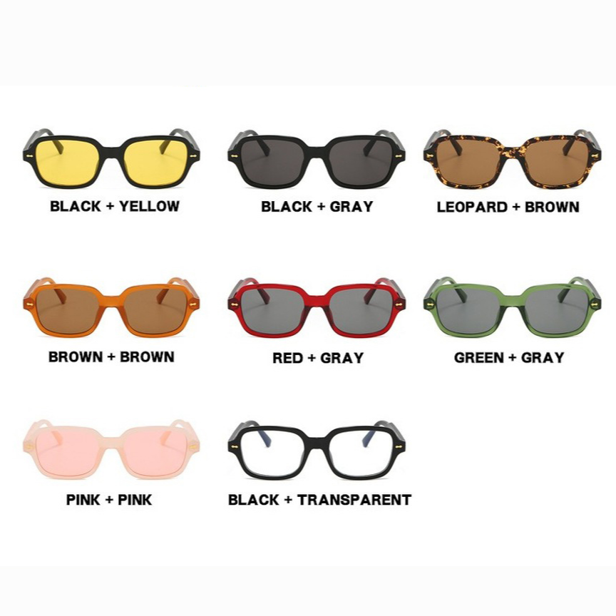 Kính Mát Gọng Chữ Nhật Phong Cách Retro Phương Tây Cho Nữ