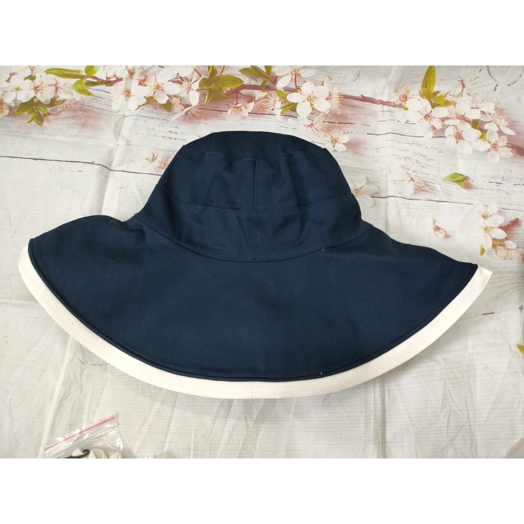 MŨ NÓN RỘNG VÀNH 2 MẶT VẢI COTTON PHỐI VIỀN MÀU