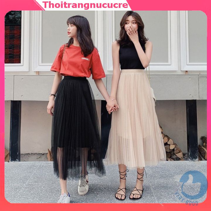 Chân Váy Lưới Tutu Dáng Dài , váy xòe công chúa thời trang 2 lớp thoitrangnu