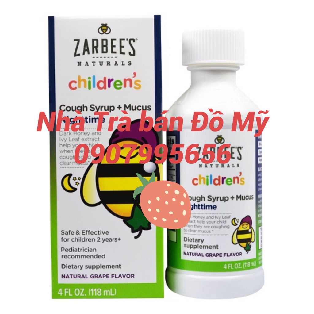 Siro Ho Zarbees Cough Syrup USA từ tinh chất cao thường xuân và mật ong thiên nhiên