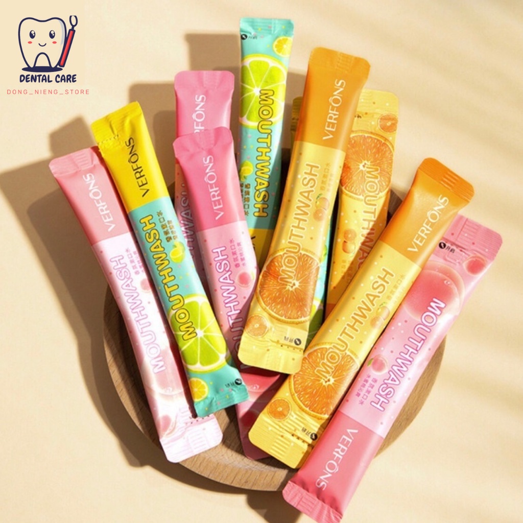 Hộp 20 túi nước súc miệng VERFONS giúp hơi thở thơm mát sảng khoái tức thì, tiện lợi bỏ túi khi đi ra ngoài