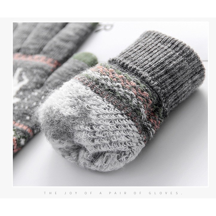 [FREESHIP] Găng tay len nữ - họa tiết các loại