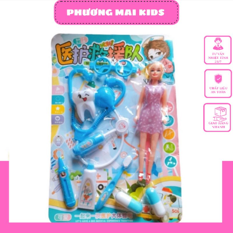 bộ đồ chơi bác sĩ nha khoa cho be gái kèm búp bê🌼 Phương Mai Kids