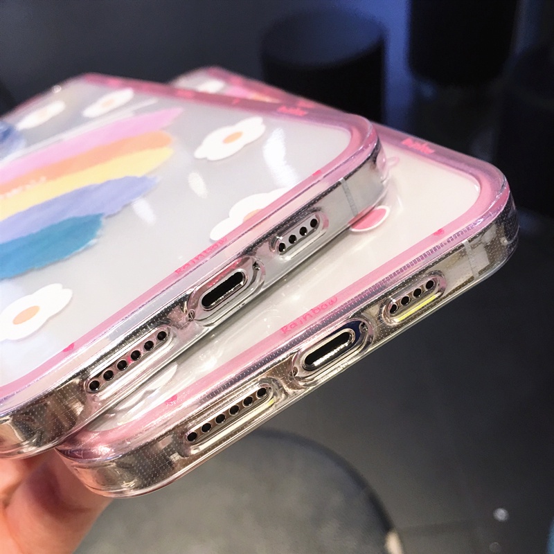 Ốp Điện Thoại TPU Mềm Chống Sốc Họa Tiết Cầu Vồng Cho iphone X XS MAX XR 12 13 11 pro MAX 7 8 Plus