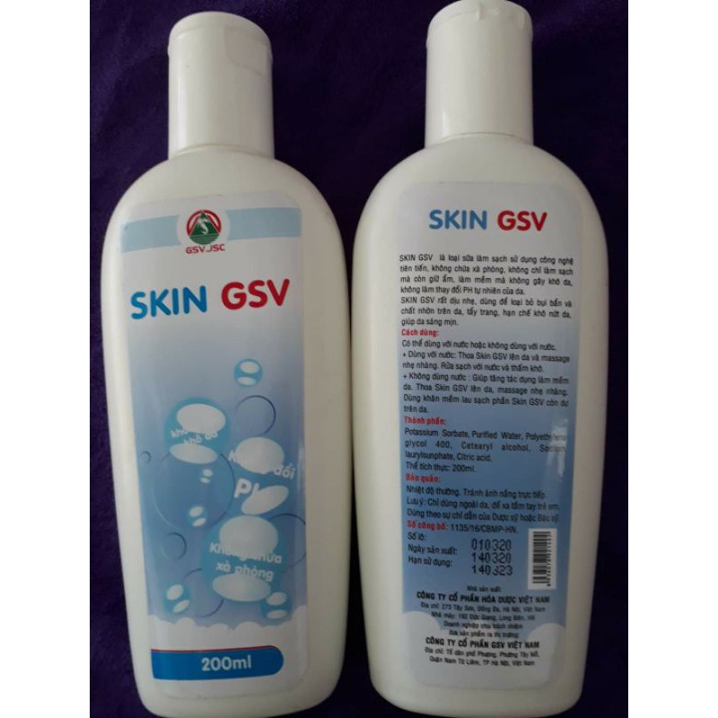 ✅ SỮA RỬA MẶT DỊU NHẸ SKIN GSV 200ML