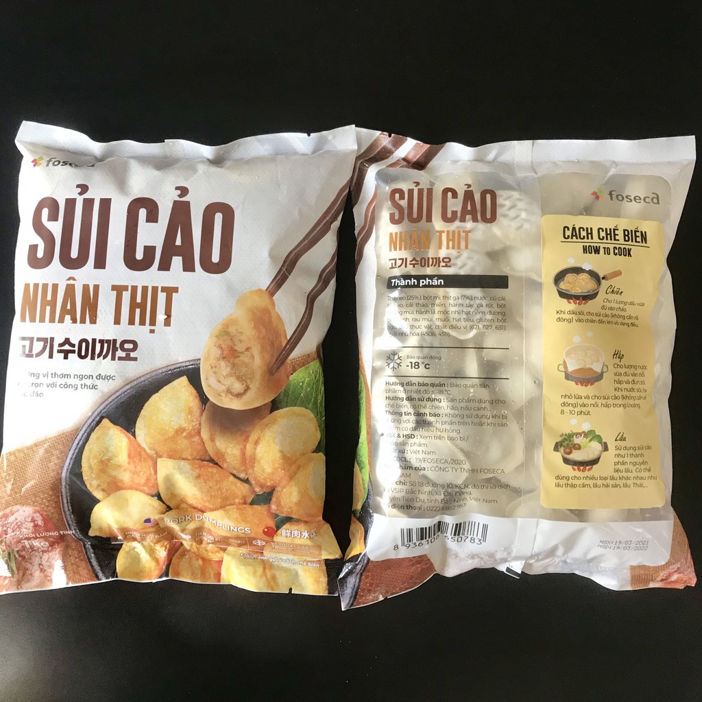 Sủi cảo nhân thịt Hacao / há cảo Foseca nhân thịt dùng hấp chiên, thả lẩu vô cùng tiện lợi