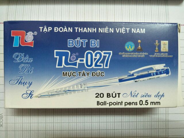 Bút bi 027 xanh-đỏ Thiên Lộc