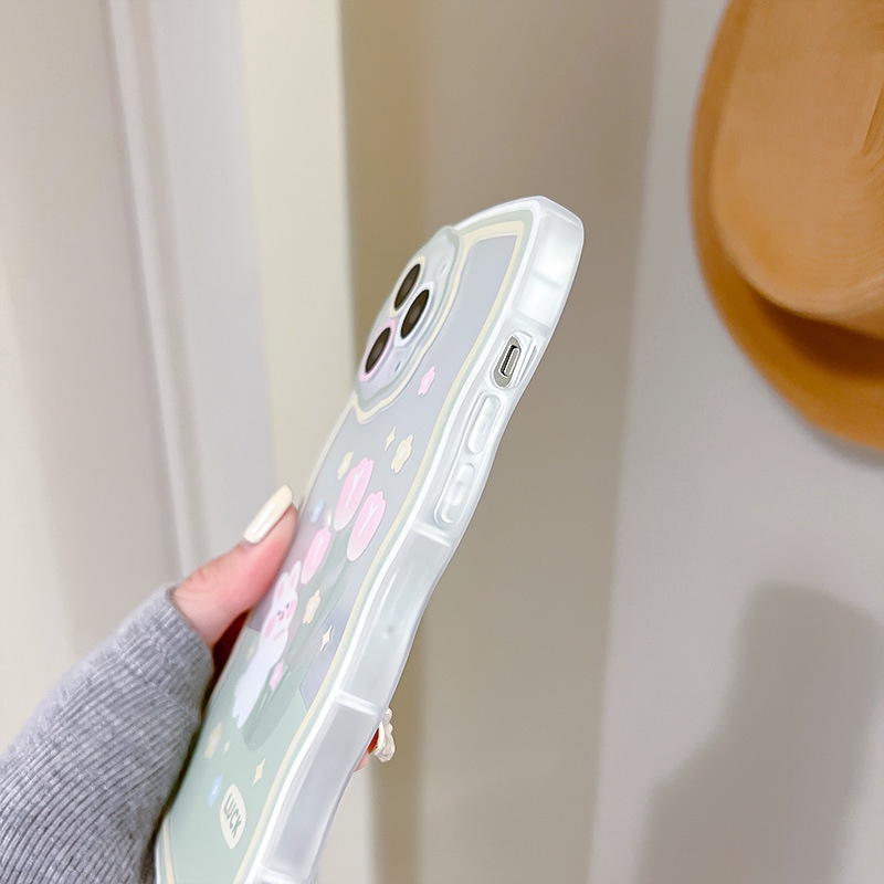Ốp Điện Thoại Hình Thỏ Và Hoa Dễ Thương Cho iphone 7 / 7plus / 8 / 8plus / xs / 11 / 12 / 13 / 14 / pro / max / plus / promax