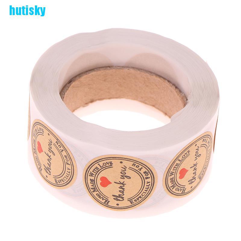 hutisky 500 thank you stickers mini diy craft red heart round gift lable wedding favours KUI