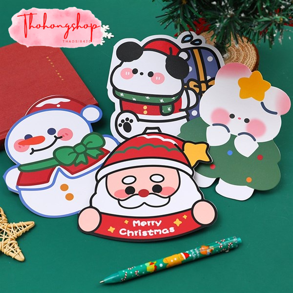Thiệp noel merry christmas 12.6*13.7cm