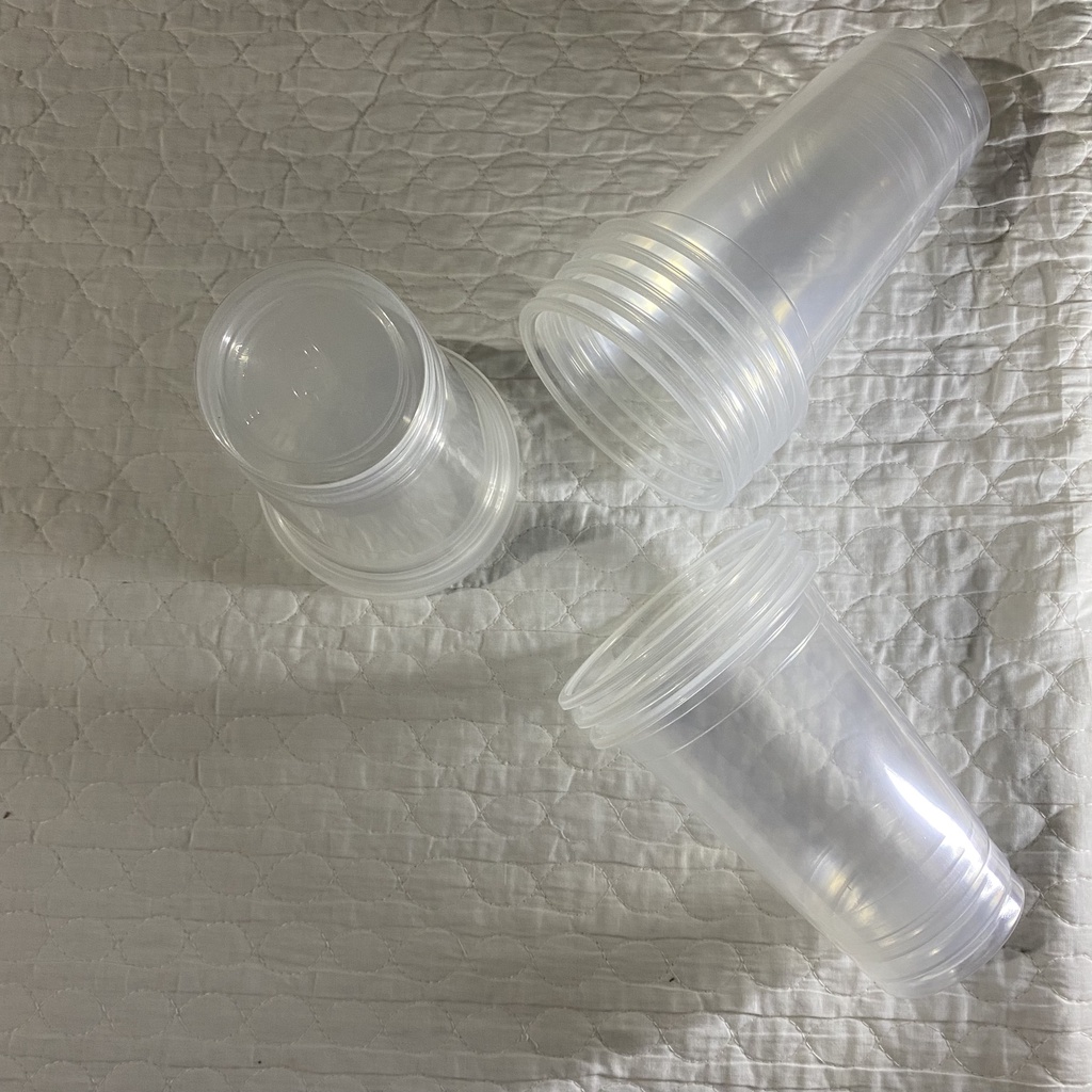 Combo 10 Cốc Và Nắp Vồng Nhựa PP Cao Cấp Đức Tiến Loại Ly 500ml 700Ml