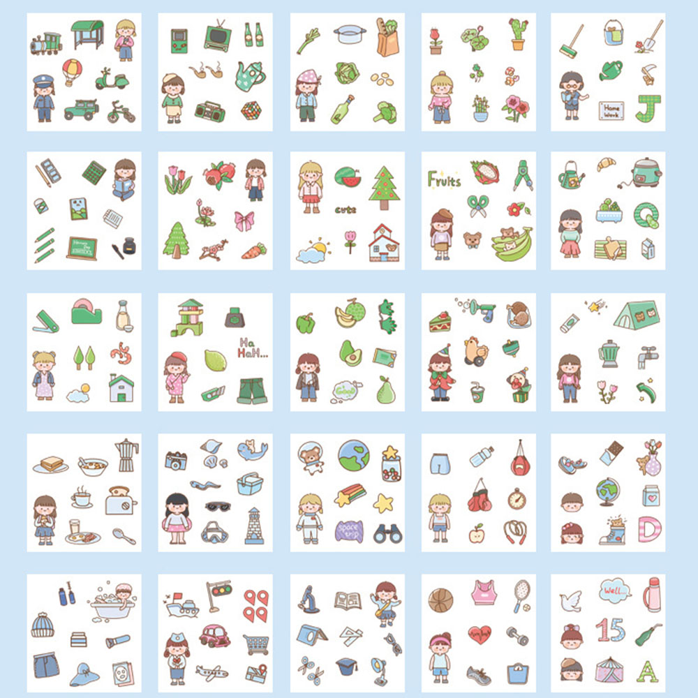 200 Miếng Dán Trang Trí Dễ Thương