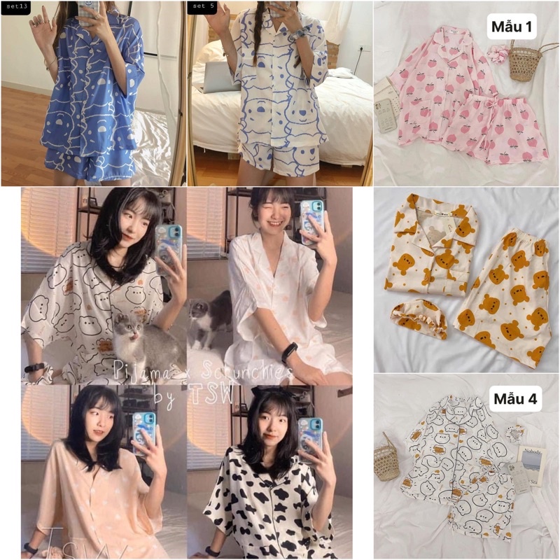 bộ ngủ pijama đùi Top siêu cute đáng yêu