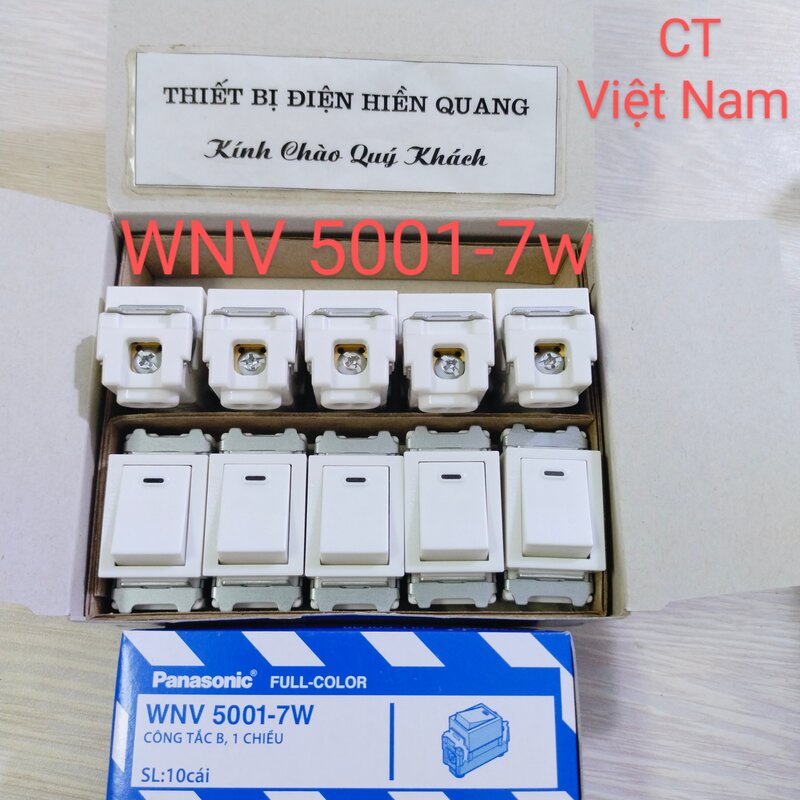 Combo 10 Hạt công tắc 1 chiều Panasonic dòng Full  hàng chính hãng