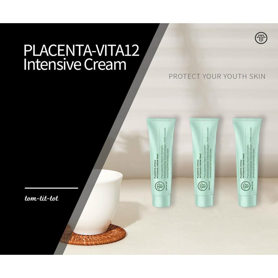 Kem dưỡng ẩm PLACENTA VITA12 bộ chăm sóc da dưỡng da làm đẹp da sáng da chống lão hóa tuyp mini 12ml