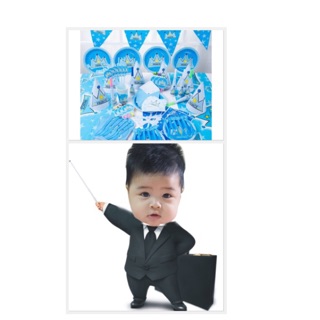 Combo set đồ trang trí + 5 ảnh chibi bé+ 5 khung ảnh 3d