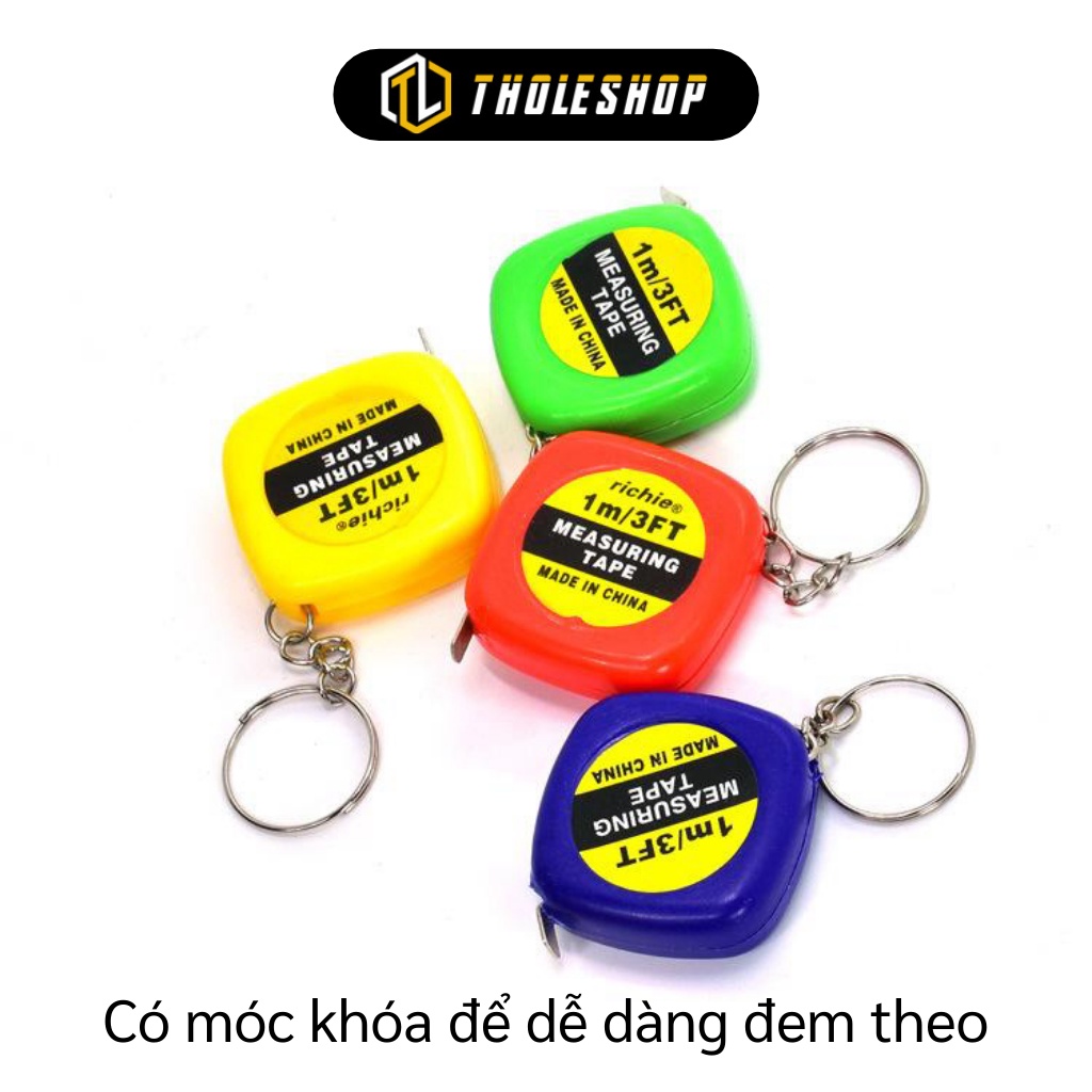 Thước Cuộn - Móc Khóa Kiêm Thước Dây Dài 1m Nhỏ Gọn, Đáng Yêu Nhiều Màu Sắc 5158