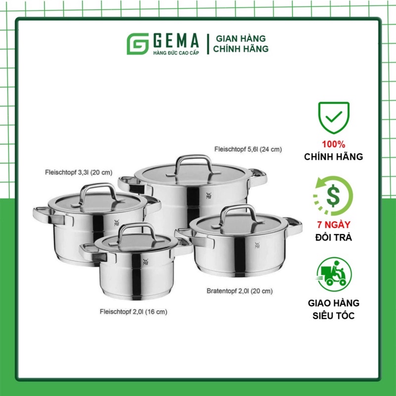 Bộ nồi WMF Compact Cuisine 4 chiếc - Made in Germany - Hàng chính hãng