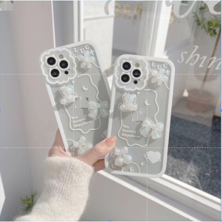Ốp Điện Thoại Mềm Hình Gấu Và Hoa Cho Iphone 12 pro max 11 pro max xs max xr x 13proamx plus