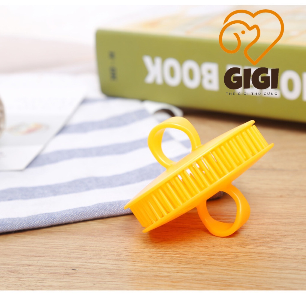 Lược tròn răng nhựa chải lông thú cưng dụng cụ vệ sinh làm đẹp massage phụ kiện chó mèo - GiGi Pet Shop