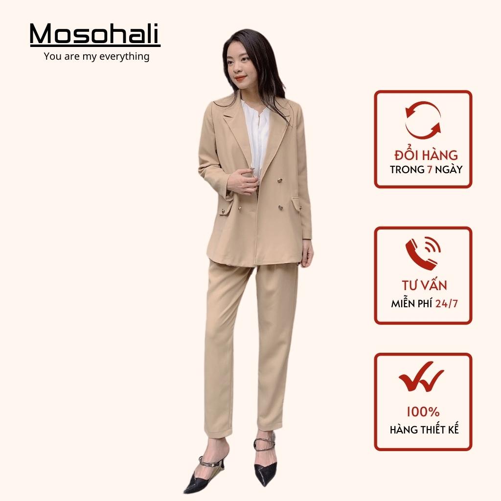 Set vest nữ,áo vest nữ Hera phong cách cơ bản trẻ trung năng động thiết kế MOSOHALI (áo vest + quần âu)