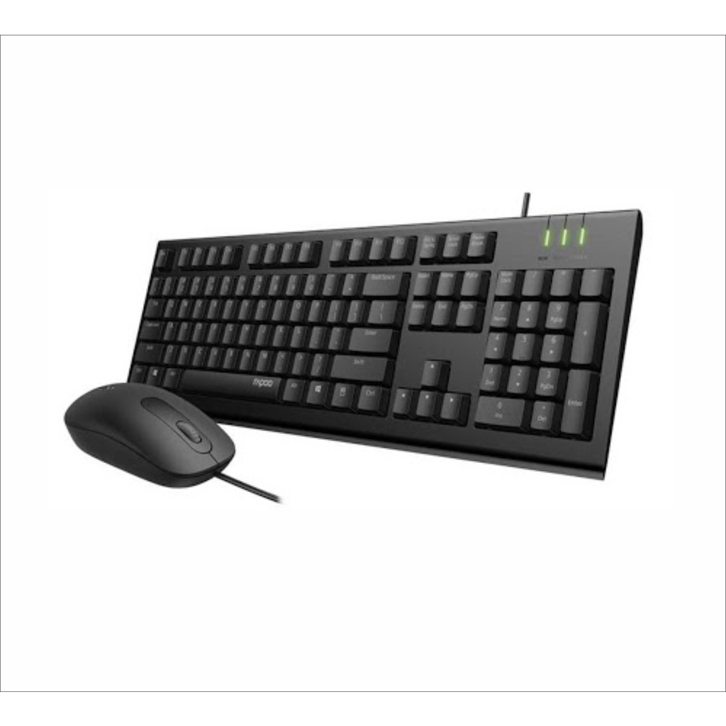 Rapoo X120Pro Combo Chuột + Bàn Phím Máy Tính Văn Phòng Có Dây (USB) - Bh 2 Năm 1 Đổi 1