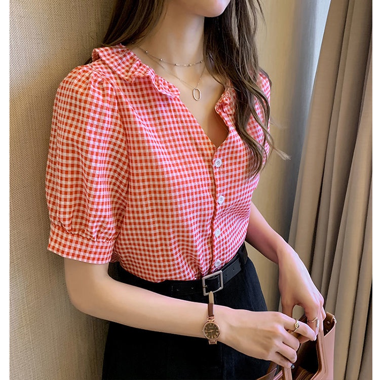 Áo Sơ Mi Ngắn Tay Plus Size Phong Cách Hàn Quốc Dành Cho Nữ