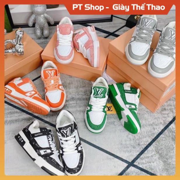 Giày Thể Thao LV cam trắng xanh đen zep 1.1 HOT, Giầy Sneaker Nam nữ Hót