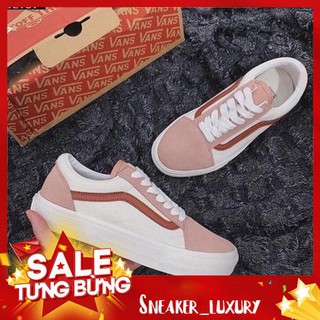 Giày Sneaker Vans Custom Trắng Hồng