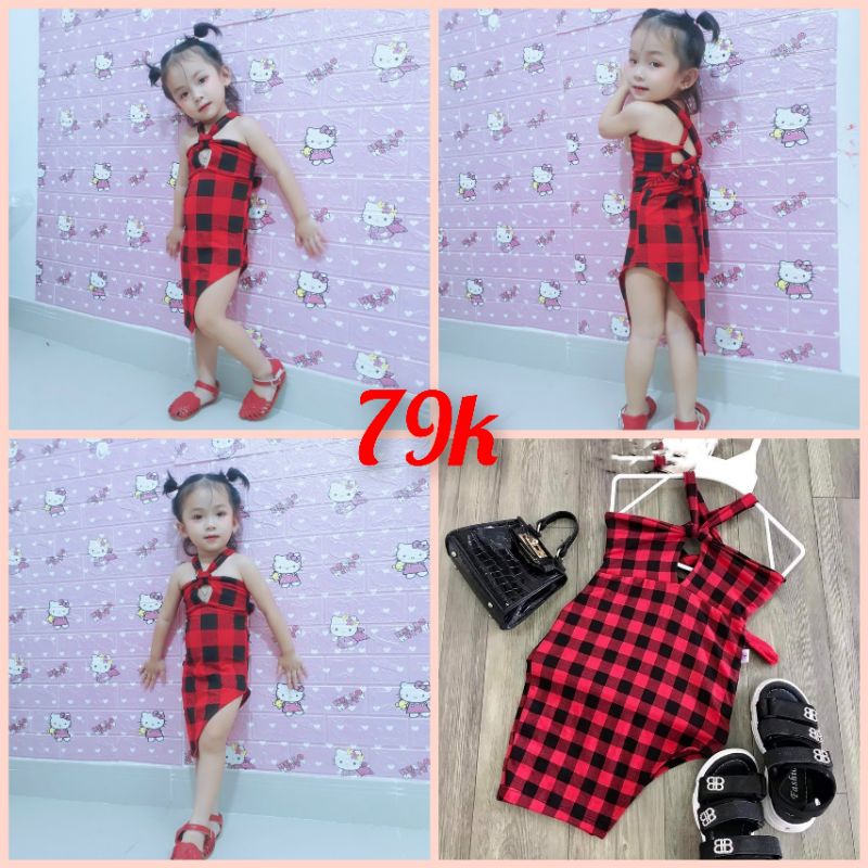 Đầm Đi Biển Ôm Body Cho Bé Gái Siêu Điệu Đà Cá Tính