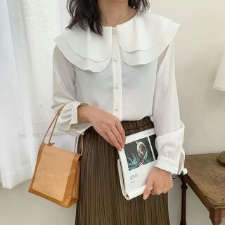Áo sơ mi cổ bèo ( có ảnh thật )