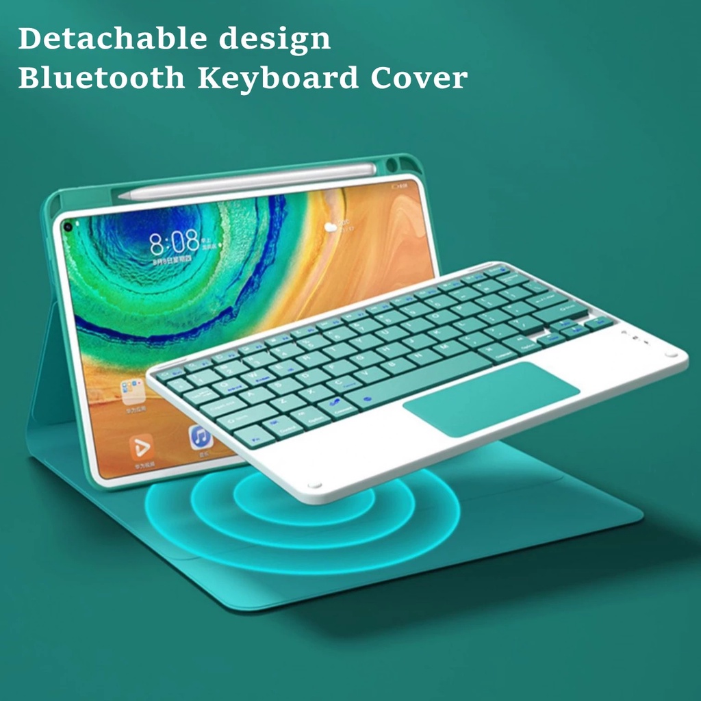 Bao Da Kèm Bàn Phím Không Dây Có Thể Tháo Rời Kèm Ngăn Đựng Bút Cảm Ứng Cho Samsung Galaxy Tab S6 Lite 10.4 P610 P615 Ốp
