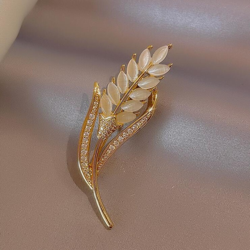 Phụ Kiện Cài Áo Hình Chiếc Lá Đính Đá Thời Trang Sang Trọng Cho Nữ