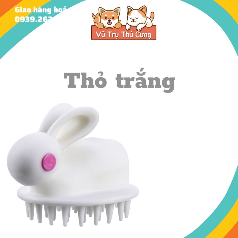 Bàn chải massage tạo bọt tắm chó mèo, Dụng cụ massage đầu thư giãn