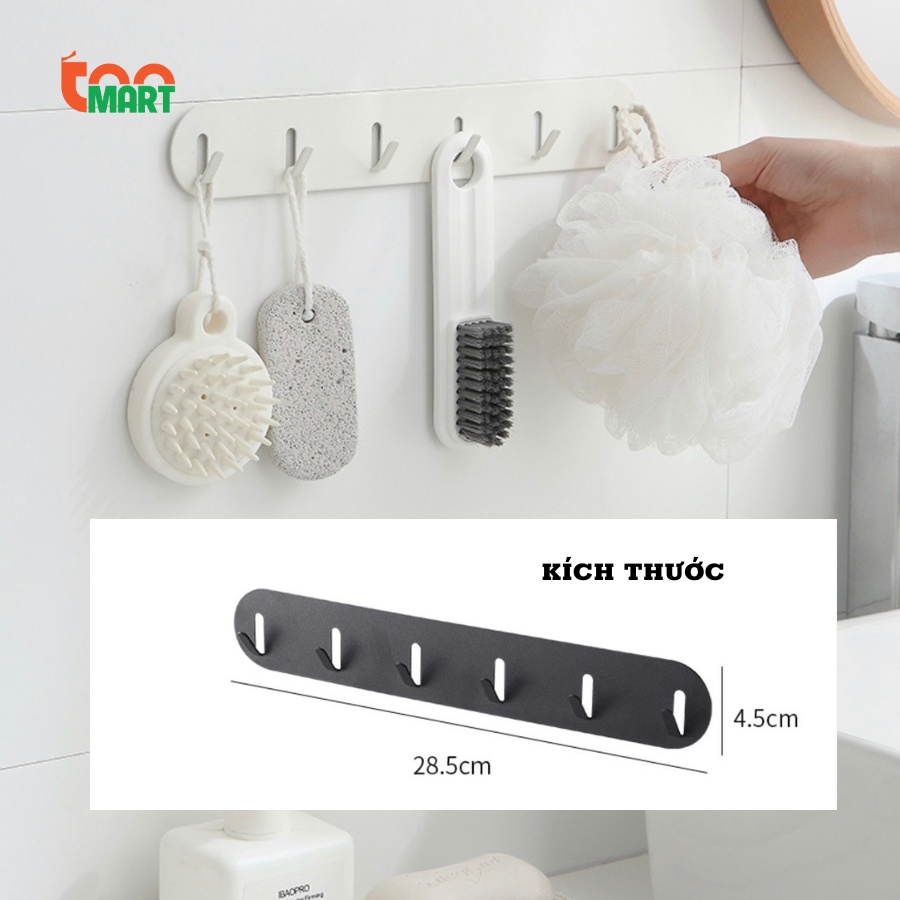Móc dán tường siêu dính đa năng, móc dính chịu lực với 3 miếng dán 3M chất liệu thép không gỉ cao cấp