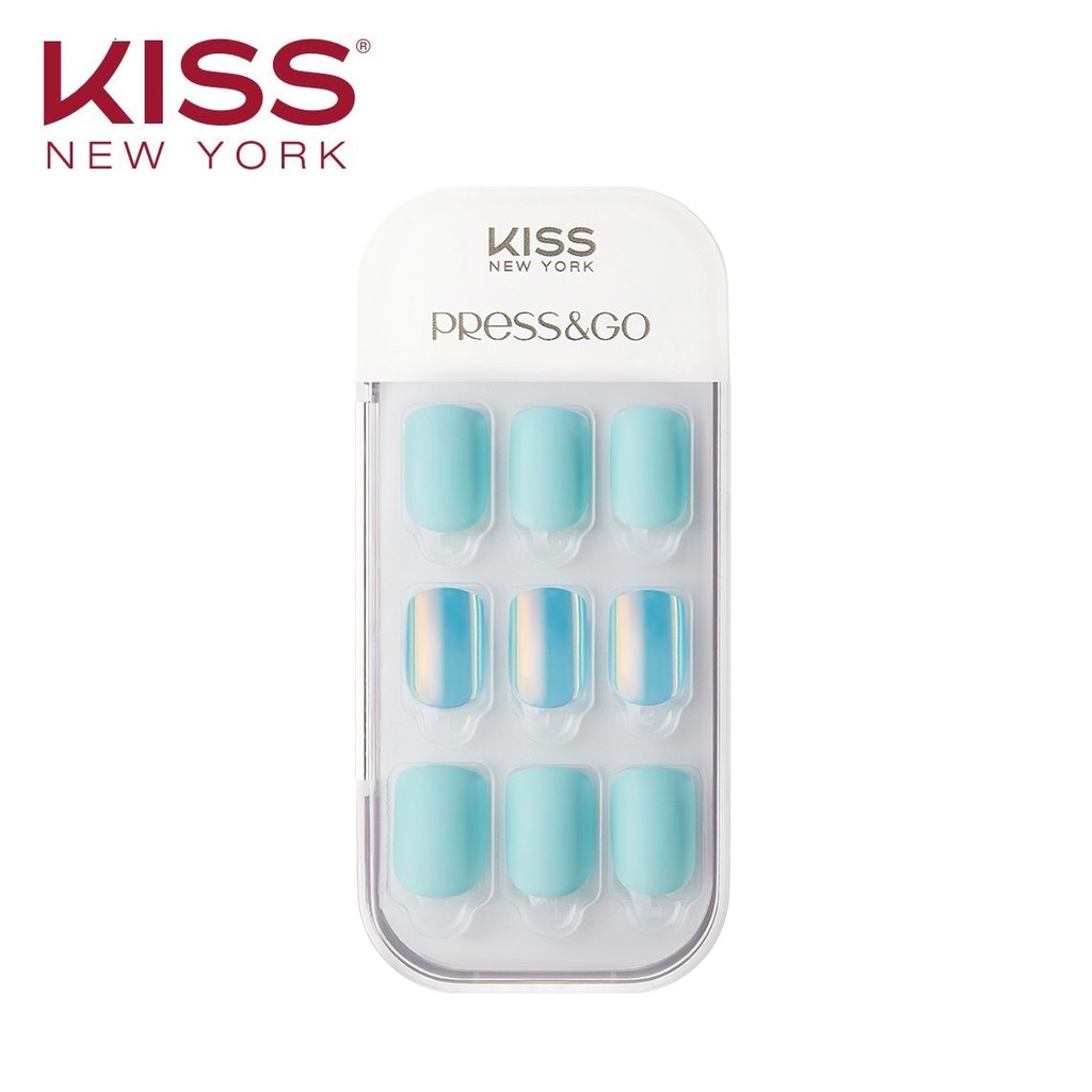 Bộ 30 Móng Tay Gel Tự Dán Press &amp; Go Kiss New York Nail Box - Cool Mint (KPNA04K)