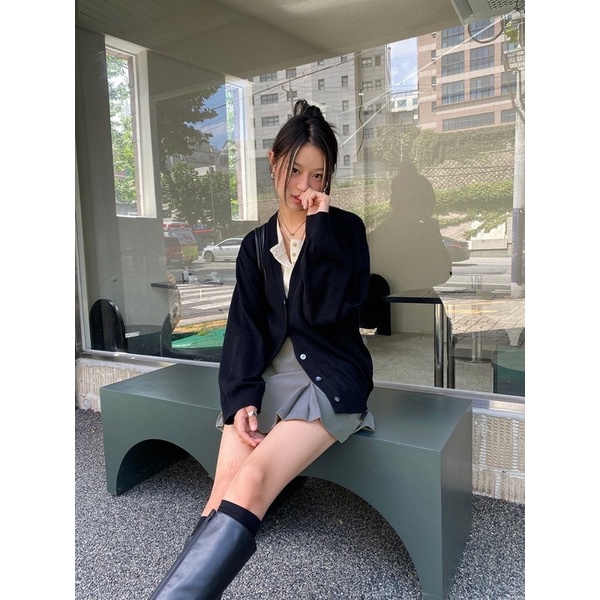 Set chân váy và cardigan chất len cao cấp phong cách thu đông Chaiko Studio