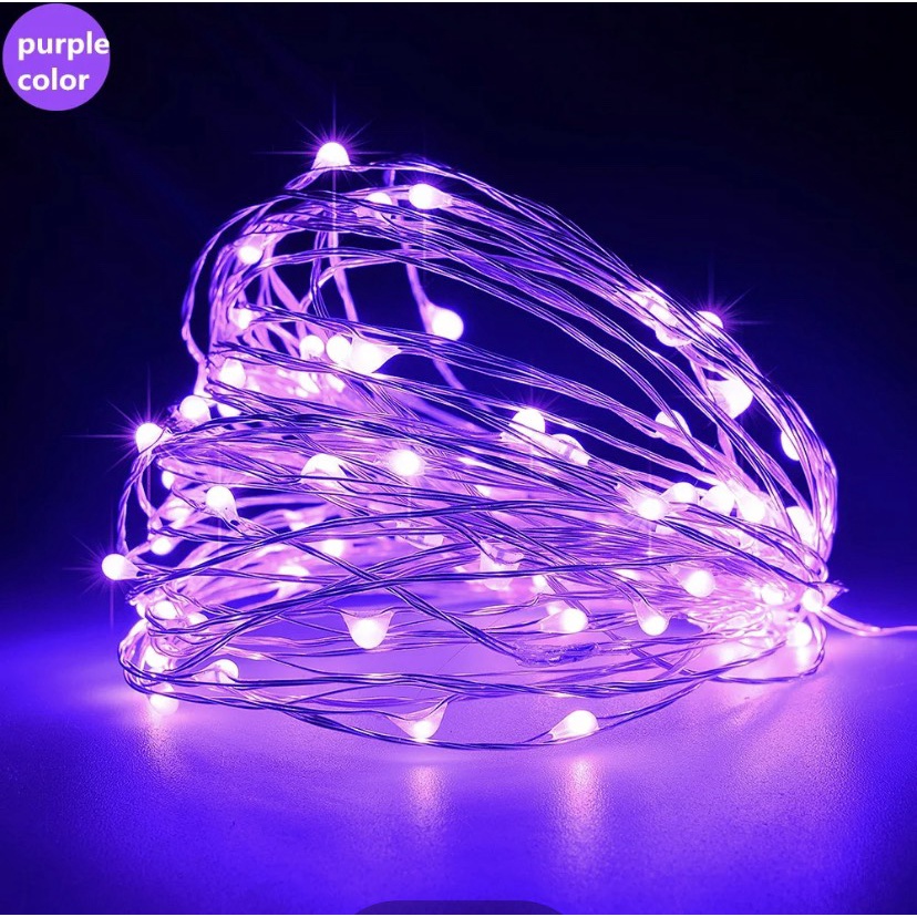 Dây Đèn Led Đom Đóm Dài 10 Mét 100 Bóng FairyLight Trang Trí Không Chớp Trang Trí Lều Trại, Góc Học Tập
