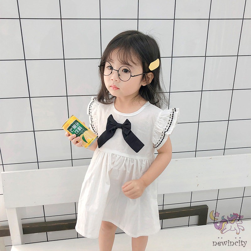 Đầm Bé Gái Thắt Nơ Eo