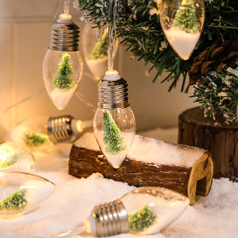 Dây Đèn LED 10 Bóng 6.5ft / 4.9ft Ánh Sáng Trắng Ấm Trang Trí Cây Thông Giáng Sinh Năm Mới