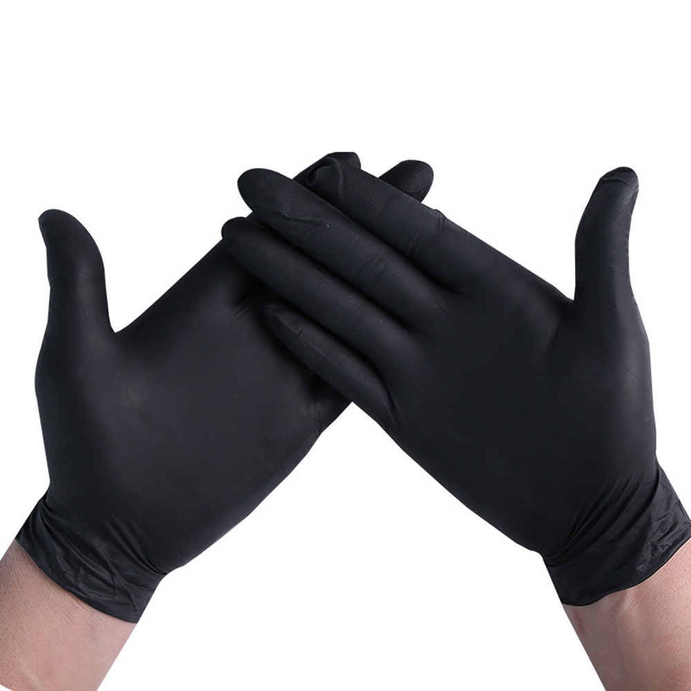 Găng tay cao su latex Nitrile chống ăn mòn màu đen dùng cho làm việc nhà nấu ăn rửa chén dùng 1 lần