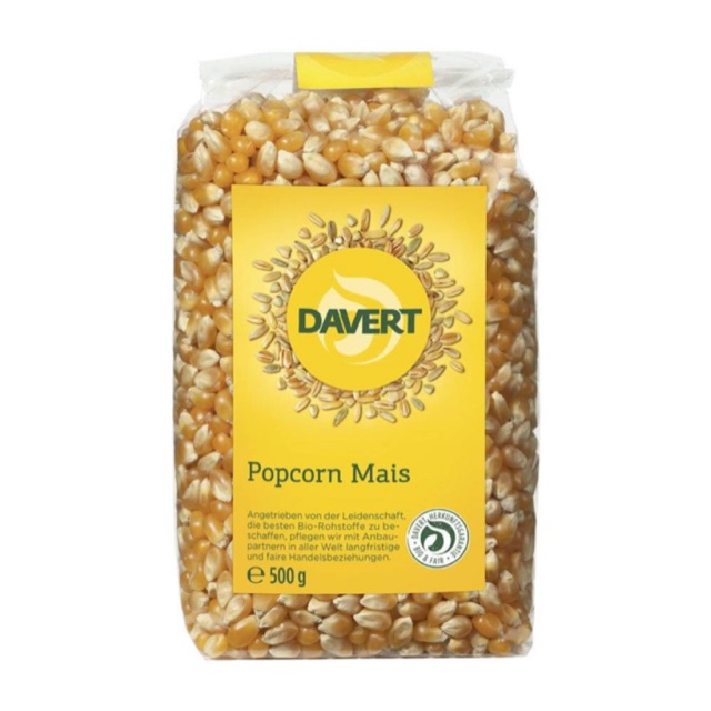 Hạt ngô nổ bỏng hữu cơ Davert 500gr